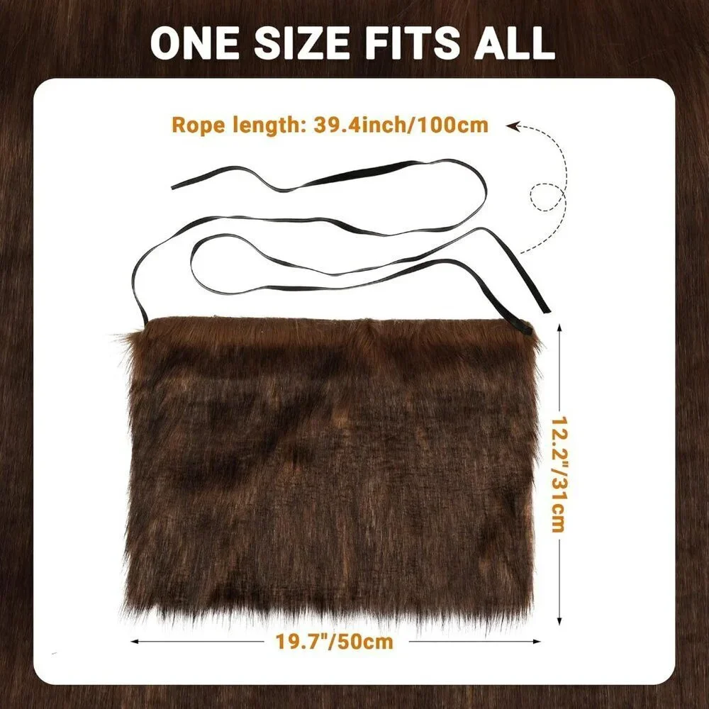 Viking Fur Leg Covers Faux Fur One Size Medieval Cosplay Halloween